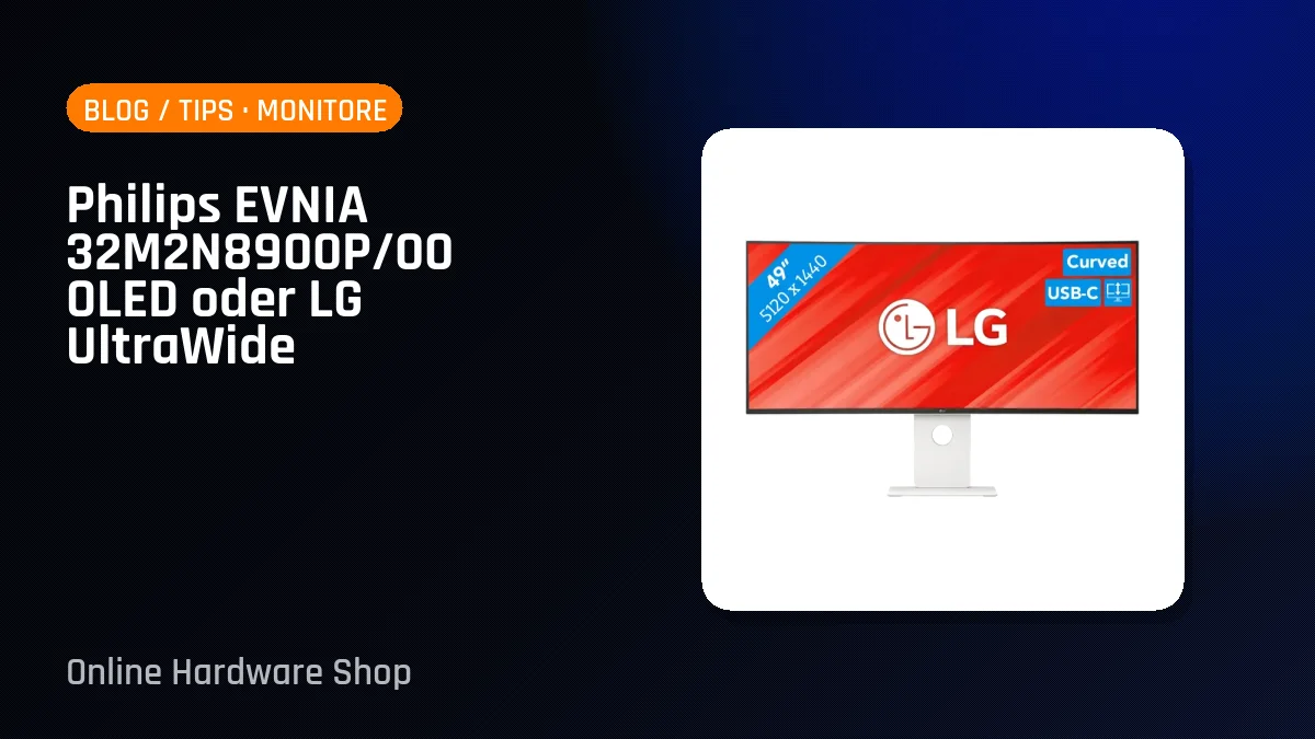 Philips EVNIA 32M2N8900P/00 OLED oder LG UltraWide 49U950A-W: Welches ist das Richtige für Sie?
